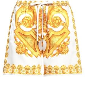 Versace High Waist Gold and White Shorts